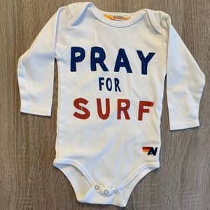 Aviator Nation NWOT baby onesie PRAY FOR SURF